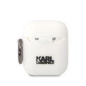 Karl Lagerfeld KLA2RUNCHH AirPods 1/2 cover white/white Silicone Choupette Head 3D