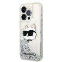 Karl Lagerfeld KLHCP14XLNCHCS iPhone 14 Pro Max 6.7" silver/silver hardcase Glitter Choupette Head Karl Lagerfeld KLHCP14XLNCHCS iPhone 14 Pro Max 6.7" silver/silver hardcase Glitter Choupette Head