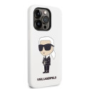Karl Lagerfeld KLHCP14LSNIKBCH iPhone 14 Pro 6.1" hard case white/white Silicone Ikonik