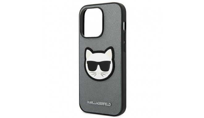 Karl Lagerfeld KLHCP14XSAPCHG iPhone 14 Pro Max 6.7" kõvakaaneline hõbedane Saffiano Choupette Head