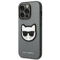 Karl Lagerfeld KLHCP14XSAPCHG iPhone 14 Pro Max 6.7" hardcase silver/silver Saffiano Choupette Head 