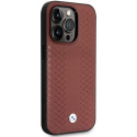 BMW BMHCP14X22RFGR case iPhone 14 Pro Max 6.7" burgundy/burgundy Leather Diamond Pattern