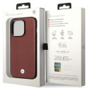 BMW BMHCP14X22RFGR case iPhone 14 Pro Max 6.7" burgundy/burgundy Leather Diamond Pattern