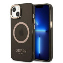 Guess GUHMP13MHTCMK iPhone 13 / 14 / 15 6.1" black/black hard case Gold Outline Translucent MagSafe Guess GUHMP13MHTCMK iPhone 13 / 14 / 15 6.1" black/black hard case Gold Outline Translucent MagSafe