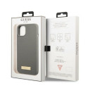 Guess GUHMP13SSPLG iPhone 13 mini 5.4" gray/gray hard case Silicone Logo Plate MagSafe