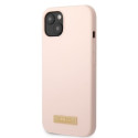 Guess GUHMP13SSBPLP iPhone 13 mini 5.4" pink hard case Silicone Logo Plate MagSafe