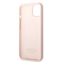 Guess GUHMP13MSBPLP iPhone 13 / 14 / 15 6.1" pink/pink hard case Silicone Logo Plate MagSafe