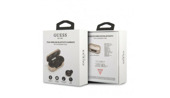 Guess Bluetooth headphones GUTWST31ED TWS + docking station gold/gold