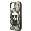 Karl Lagerfeld KLHCP13MPMNFIK1 iPhone 13 / 14 / 15 6.1" gray/grey Flower Ikonik Karl