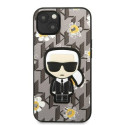 Karl Lagerfeld KLHCP13MPMNFIK1 iPhone 13 / 14 / 15 6.1" gray/grey Flower Ikonik Karl