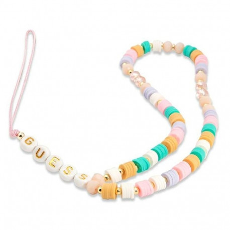 Guess Phone Strap GUSTFLWP pink Heishi Beads