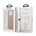 Guess GUHCP13LPSATPP iPhone 13 Pro / 13 6.1" pink hardcase SaffianoTriangle Logo Cardslot
