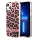 Guess GUHCP13SHSLEOP iPhone 13 mini 5.4" pink hard case Leopard