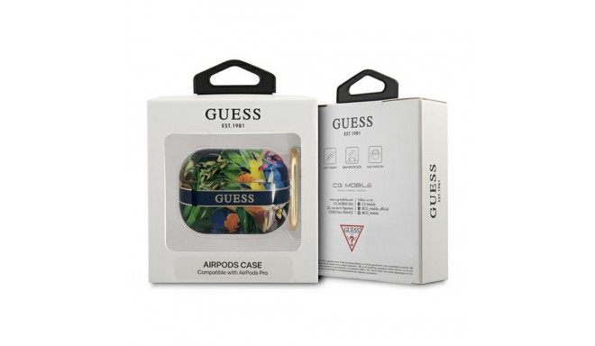 Guess GUAPHHFLB AirPods Pro cover blue/blue Flower Strap Collection