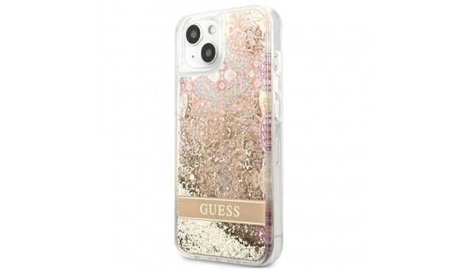 Guess GUHCP13SLFLSD iPhone 13 mini 5.4" kuldne kõvakate Paisley vedel sädelev