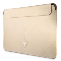 Guess Sleeve GUCS16PSATLE 16" beige/beige Saffiano Triangle Logo