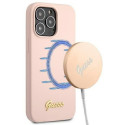 Guess GUHMP13XLSLMGLP iPhone 13 Pro Max 6.7" light pink/light pink hardcase Silicone Script Gold Log