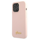 Guess GUHMP13XLSLMGLP iPhone 13 Pro Max 6.7" light pink/light pink hardcase Silicone Script Gold Log