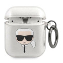 Karl Lagerfeld KLA2UKHGS AirPods 1/2 cover silver/silver Glitter Karl`s Head