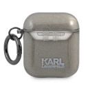 Karl Lagerfeld KLA2UKHGK AirPods 1/2 cover black/black Glitter Karl`s Head