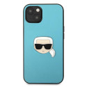 Karl Lagerfeld KLHCP13SPKMB iPhone 13 mini 5.4" blue/blue hardcase Leather Ikonik Karl`s Head Metal