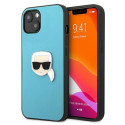 Karl Lagerfeld KLHCP13SPKMB iPhone 13 mini 5.4" blue/blue hardcase Leather Ikonik Karl`s Head Metal