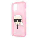Karl Lagerfeld KLHCP13SKHTUGLP iPhone 13 mini 5.4" pink hardcase Glitter Karl`s Head