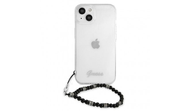 Guess GUHCP13SKPSBK iPhone 13 mini 5.4" läbipaistev kõvakate must pärl