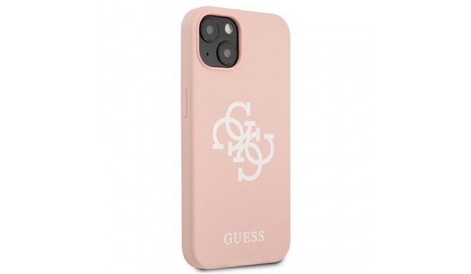 Guess GUHCP13SLS4GWPI iPhone 13 mini 5.4" roosa kõvakaaneline silikoon 4G logo