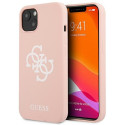 Guess GUHCP13SLS4GWPI iPhone 13 mini 5.4" pink hard case Silicone 4G Logo