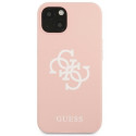 Guess GUHCP13SLS4GWPI iPhone 13 mini 5.4" pink hard case Silicone 4G Logo