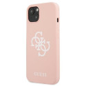 Guess GUHCP13SLS4GWPI iPhone 13 mini 5.4" pink hard case Silicone 4G Logo