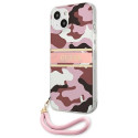 Guess GUHCP13SKCABPI iPhone 13 mini 5.4" pink hard case Camo Strap Collection