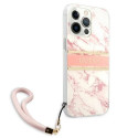 Guess GUHCP13XKMABPI iPhone 13 Pro Max 6.7" pink/pink hardcase Marble Strap Collection