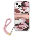 Guess GUHCP13SKCABPI iPhone 13 mini 5.4" pink hard case Camo Strap Collection