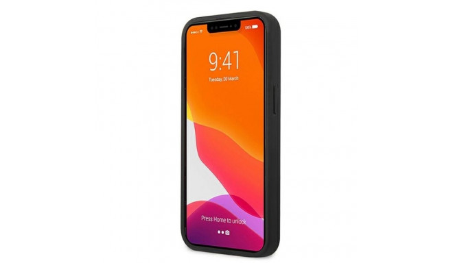AMG AMHCP13SGSEBK iPhone 13 mini 5.4" must kõvakaaneline nahast pressitud joontega