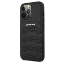 AMG AMHCP13LGSEBK iPhone 13 Pro / 13 6.1" black/black hardcase Leather Debossed Lines