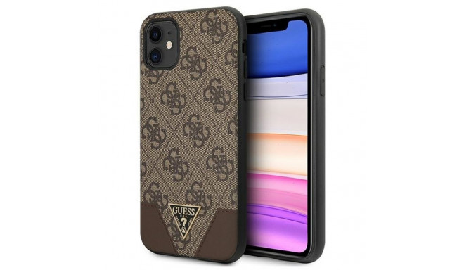 Guess GUHCN61PU4GHBR iPhone 11 6.1" / Xr 6.1" brown/brown hardcase 4G Triangle Collection