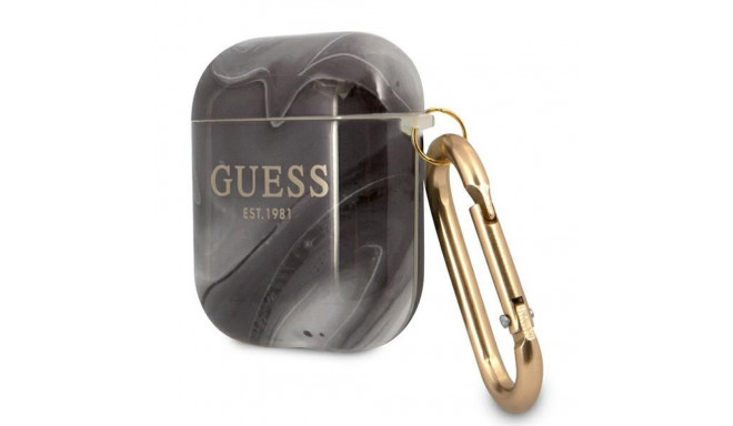 Guess GUA2UNMK AirPods 1/2 cover black/black Marble Collection