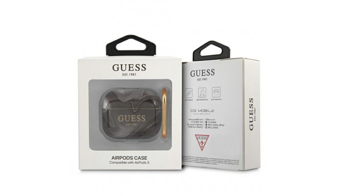 Guess GUA3UNMK AirPods 3 cover black/black Marble Collection