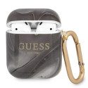 Guess GUA2UNMK AirPods 1/2 cover black/black Marble Collection