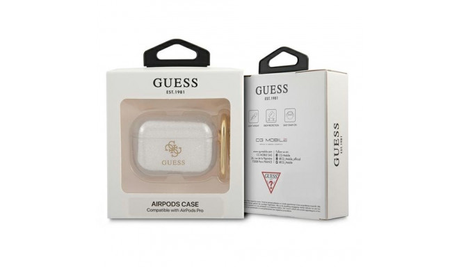 Guess GUAPUCG4GT AirPods Pro cover Transparent Glitter Collection