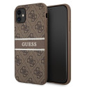Guess GUHCN614GDBR iPhone 11 / Xr 6.1" brown/brown hardcase 4G Stripe