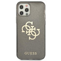 Guess GUHCP12LPCUGL4GBK iPhone 12 Pro Max 6.7" black/black hard case Glitter 4G Big Logo