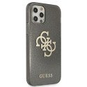 Guess GUHCP12LPCUGL4GBK iPhone 12 Pro Max 6.7" black/black hard case Glitter 4G Big Logo