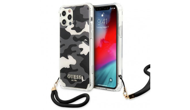 Guess GUHCP12LKSARBK iPhone 12 Pro Max 6.7" must kõvakorpus Camo Collection