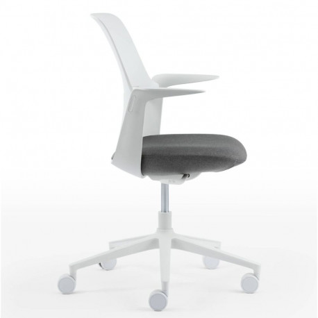 Töötool TrilloPro 20ST plastikust käetoed ja seljatugi/ iste tumehall kangas NX-14, helehall plastik