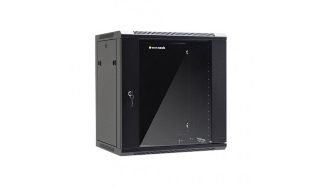 NETRACK 019-120-645-022 Netrack wall/hanging cabinet 19,12U/450 mm,glass door,black,remov. side pan.