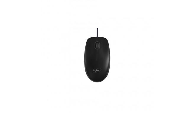 Logitech B100 Wired Mouse, USB Type-A, Optical, 1000 DPI, Black