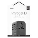 UNIQ Lad. network. Voyage World Adapter 33W + 2xUSB + PD 18W + QC 3.0 gray/charcoal gray (LITHOS Col